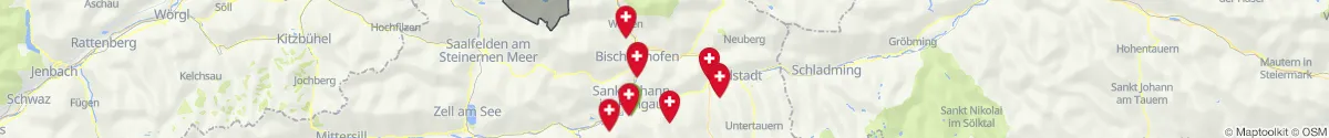 Kartenansicht für Apotheken-Notdienste in der Nähe von Bischofshofen (Sankt Johann im Pongau, Salzburg)